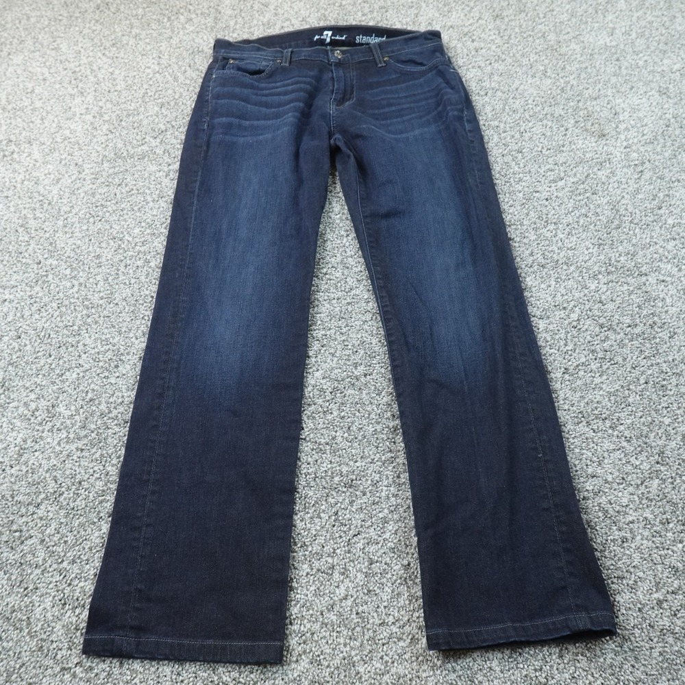 7 For All Mankind Jeans Mens 33X30 Dark Blue Denim Pants Standard Straight Fade